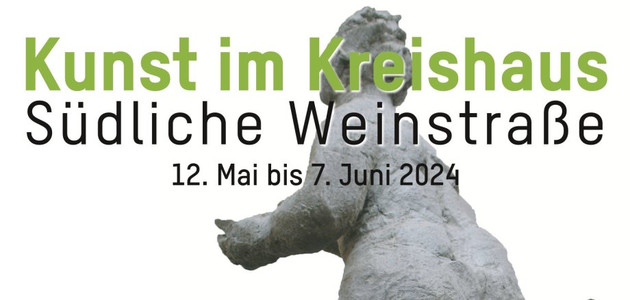 Ein Flyer weist auf die Ausstellung von Professor Eberhard Linke, Carmen Stahlschmidt und Rob Jansen stellen vom 12. Mai bis 7. Juni hin.